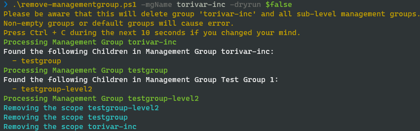 Recursive removal of empty Management Groups  with PowerShell